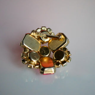 Vintage Multi-Color Rhinestone Brooch Julianna Style Fruit Salad - Rare Find