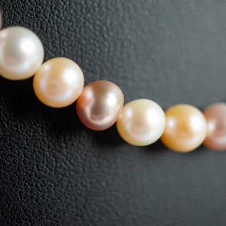 Elegant 50” Genuine Pink, White & Cream Pearl Strand - Rare Find