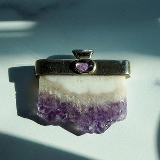 Show Listing Only - Banded Amethyst Crystal Pendant – Sterling Silver by Reserved Grace
