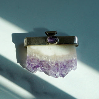 Show Listing Only - Banded Amethyst Crystal Pendant – Sterling Silver by Reserved Grace