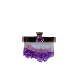 Show Listing Only - Banded Amethyst Crystal Pendant – Sterling Silver by Reserved Grace