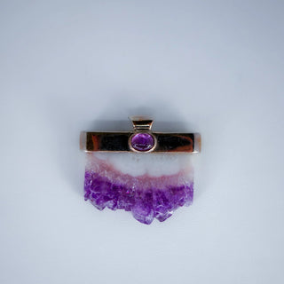Show Listing Only - Banded Amethyst Crystal Pendant – Sterling Silver by Reserved Grace