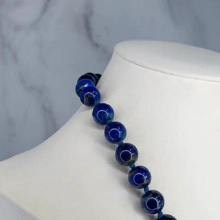 Reserved Grace Vintage Unknown Brand Handpicked Deep Blue Lapis Lazuli Beads Symbolic Necklace - [LENGTH] - Necklaces Necklace
