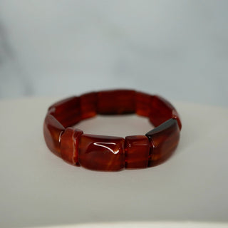 Vintage Carnelian Stretch Bracelet with Polished Earthy Tones by Reserved Grace