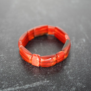 Vintage Carnelian Stretch Bracelet with Polished Earthy Tones by Reserved Grace