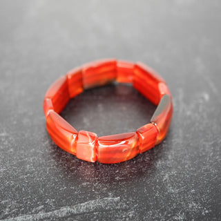 Vintage Carnelian Stretch Bracelet with Polished Earthy Tones by Reserved Grace