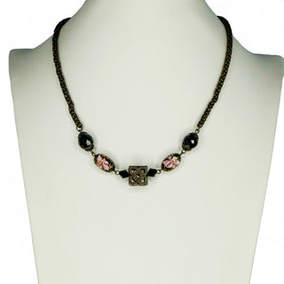 Cloisonné Box Pendant Necklace Vintage Enamel Keepsake 24 Inch Chain
