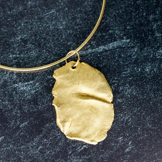 Brutalist Gilt Pendant on Collar Wire - Earth & Ocean Series