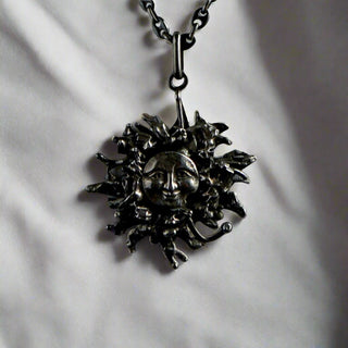 Sterling Italian Medusa Pendant Necklace – Heavy Link Chain