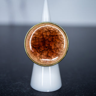 Chunky Enamel Glass Cocktail Ring Size 7.5