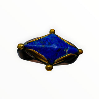Vintage Antique Chunky Lapis Blue Diamond Shape Ring Size 7