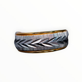 14K Gold Filled Espo Chevron Engraved Band Size 8