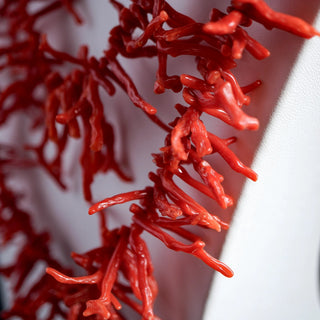 Vintage Multi-Strand Red Branch Coral Statement Necklace - 22" by Reserved Grace