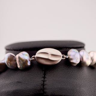Baroque Freshwater Pearl Necklace in Silvery Lavender with Sterling Accent Clasp