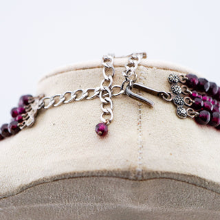 The Garnet Oath Five-Strand Garnet and Sterling Silver Necklace 17–21”
