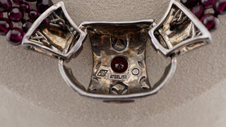 The Garnet Oath Five-Strand Garnet and Sterling Silver Necklace 17–21”