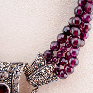 The Garnet Oath Five-Strand Garnet and Sterling Silver Necklace 17–21”