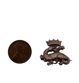 Antique Crowned Salamander Brooch – Emblem of King Francis I of France