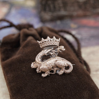 Antique Crowned Salamander Brooch – Emblem of King Francis I of France