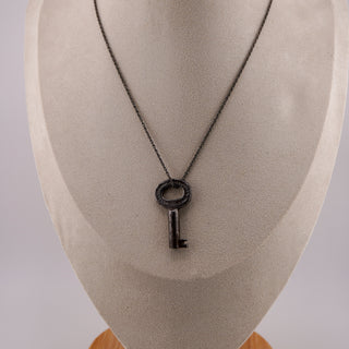Antique Corning Cabinet Co. T80 Key Pendant on Adjustable Sterling Chain (19–22”)