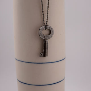Antique Corning Cabinet Co. T80 Key Pendant on Adjustable Sterling Chain (19–22”)