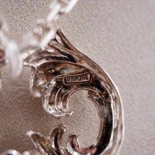 Vintage Sterling Rococo Key Pendant on Italian 925 Chain (56g)