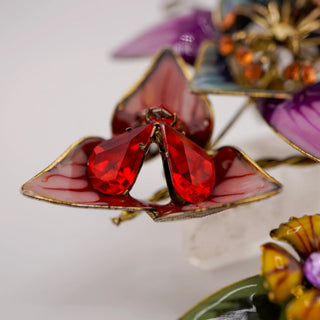 Vintage Whimsical Oversized Sculptural Glass Floral Brooch by Reserved Grace