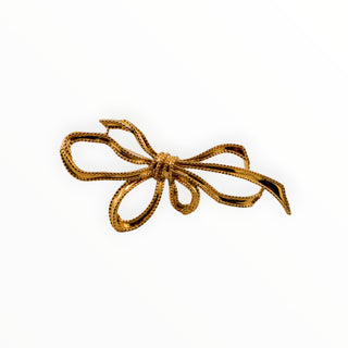 Vintage Crown Trifari Goldtone Ribbon Bow Brooch