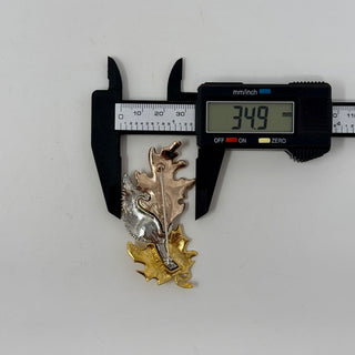 Avon Vintage Fall Leaves Gold Silver Bronze Tones Brooch Pin
