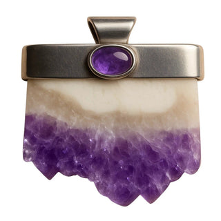 Show Listing Only - Banded Amethyst Crystal Pendant – Sterling Silver by Reserved Grace