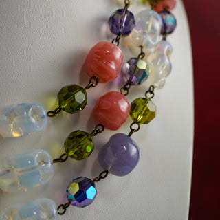 Bijoux Christian Dior Multicolor Glass Beaded Necklace - Rare Find
