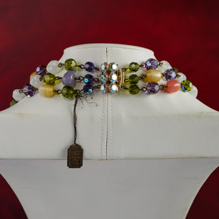 Bijoux Christian Dior Multicolor Glass Beaded Necklace - Rare Find