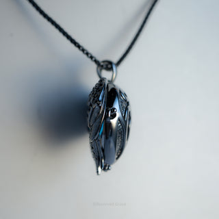 Contemporary Dark Crystal Heart Pendant Necklace with Matching Post Earrings Set - View 3 | Reserved Grace