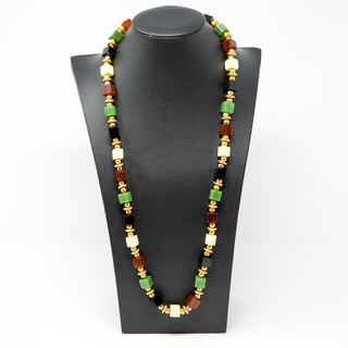 Vintage Trifari Lucite Multicolor Cube Necklace 23 Inch