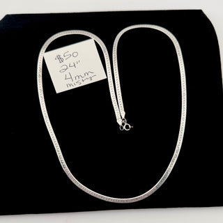 Reserved for Misty Anguiano: Vintage 24” Sterling Silver Herringbone