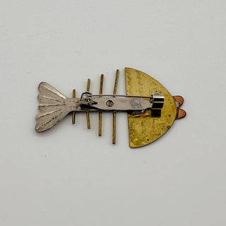 Fishbone – Mixed Metal Modernist Style in Gold Silver