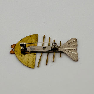 Fishbone – Mixed Metal Modernist Style in Gold Silver