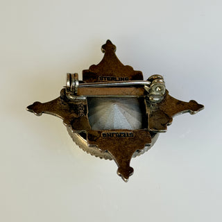 Sterling Radiant-Cut Aurora Borealis Brooch