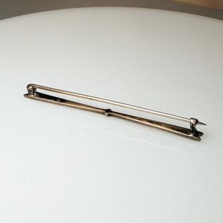 Art Deco Sterling Bar Brooch with Paste Stones