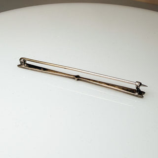 Art Deco Sterling Bar Brooch with Paste Stones