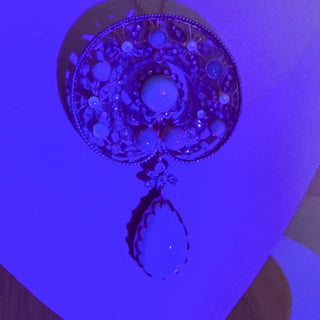 Gold Vermeil Diamond and Ethiopian Opal Filigree Pendant Necklace