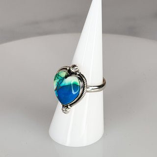 Sterling Heart-Shaped Chrysocolla Ring - 7