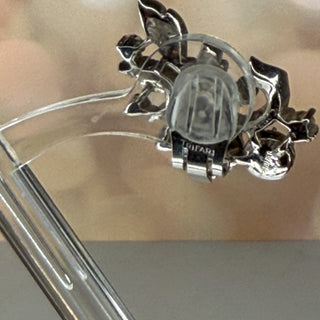 Trifari Rhinestone Leaf Earrings