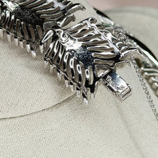 Trifari Silver Leaf Necklace & Bracelet Set