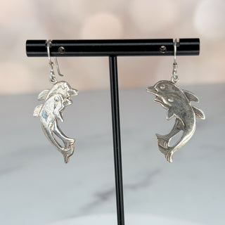 Sterling Dolphin Dangle Earrings