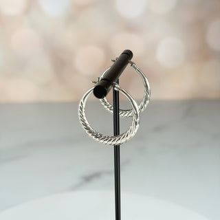 Sterling Twisted Rope Hoop Earrings