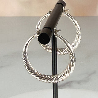 Sterling Twisted Rope Hoop Earrings