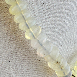 Artisan Opalite Collar Necklace with Green Chalcedony Drop and Faceted Gem Accent
