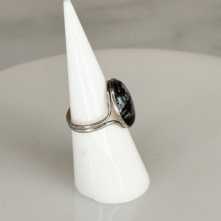 Signed Hoffman Antique Art Deco Morpho Butterfly Wing Ring - 5