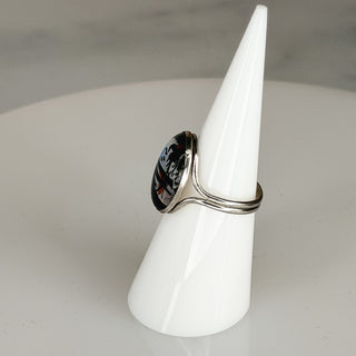 Signed Hoffman Antique Art Deco Morpho Butterfly Wing Ring - 5